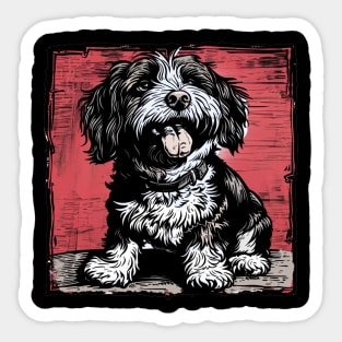 Retro Art Havanese Dog Lover Sticker